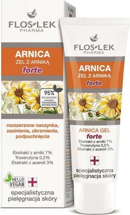 Actual product image FlosLek Pharma Floslek - Arnica Gel Forte gel for dilated capillaries bruising and pneunce 50ml (50 ml, Face gel)