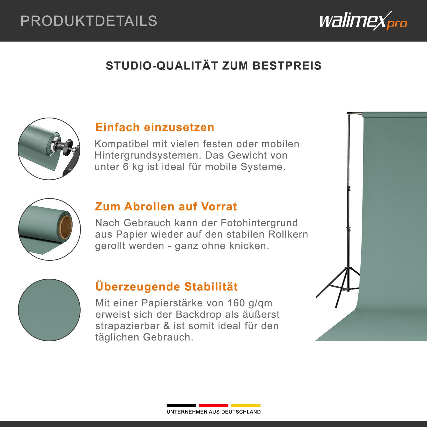 Thumbnail - Walimex pro Hintergrundkarton 2,72x10m, jade blue (272 cm), Hintergrundsystem, Blau