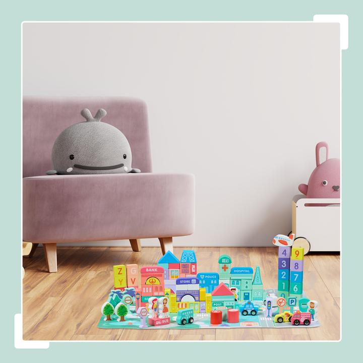 Actual product image Relaxdays Wooden block set
