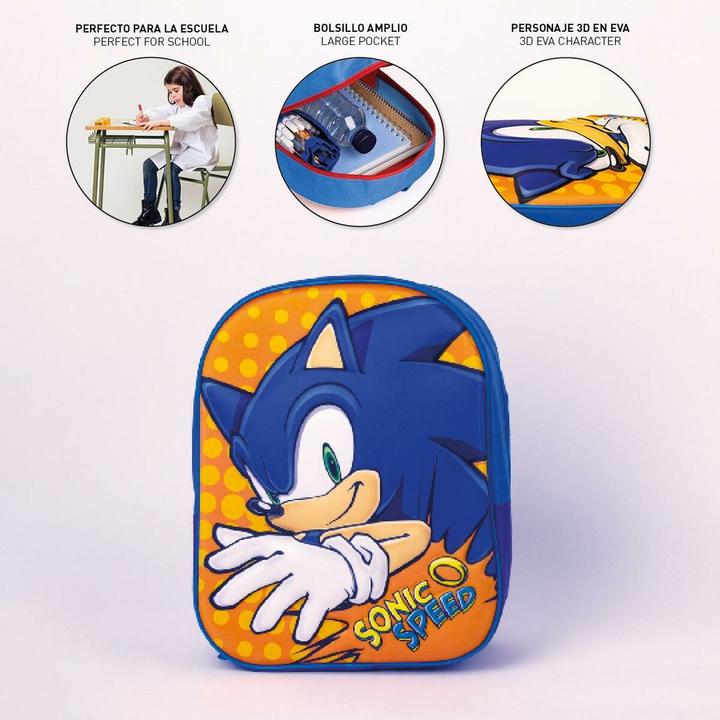 Actual product image Jakks Pacific School backpack 3D Sonic Orange Blue 25 x 31 x 9 cm (2.10 l)