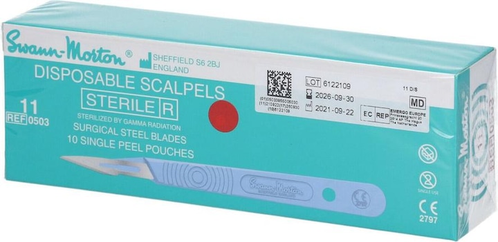 Produktbild Swann Morton Disposable Scalpels Sterile Nr.11 Box
