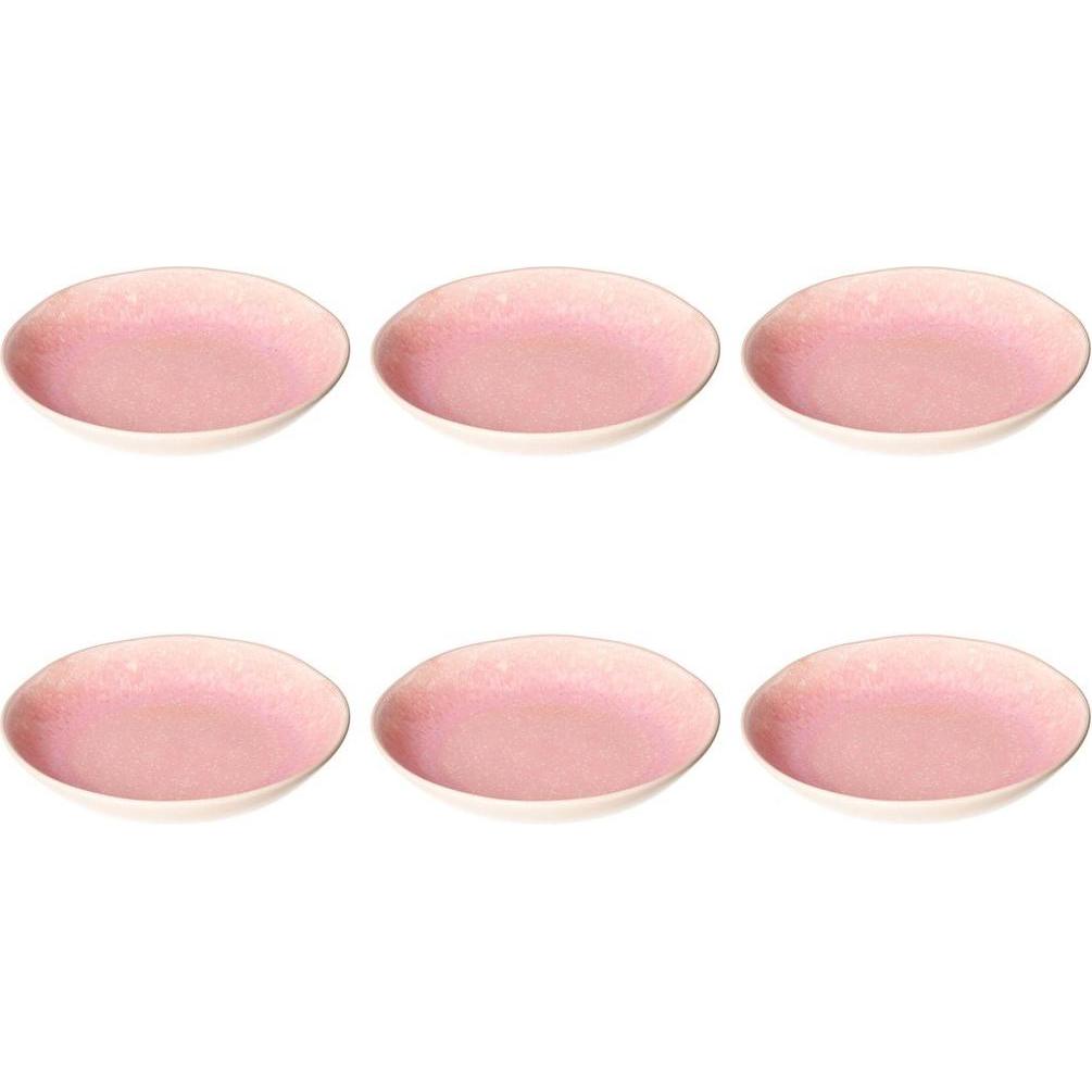 Novastyl, Geschirrset, ROSE&TULIPANI CONCERTO FUSE ROSA 6er-Set Suppenteller 21 cm (6 Stück)