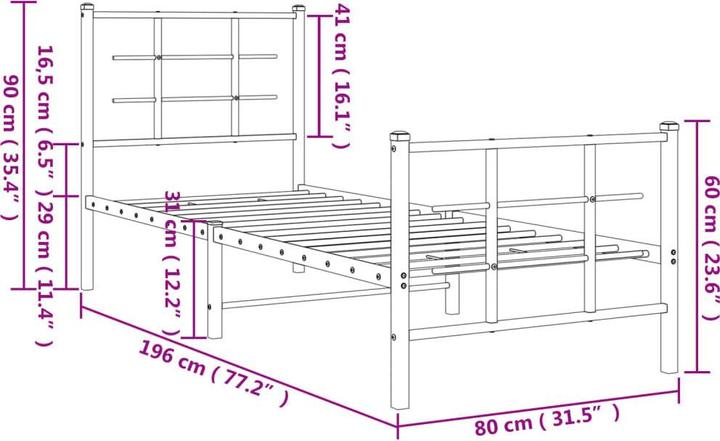 Image du produit vidaXL Bettgestell (75 x 190 cm)