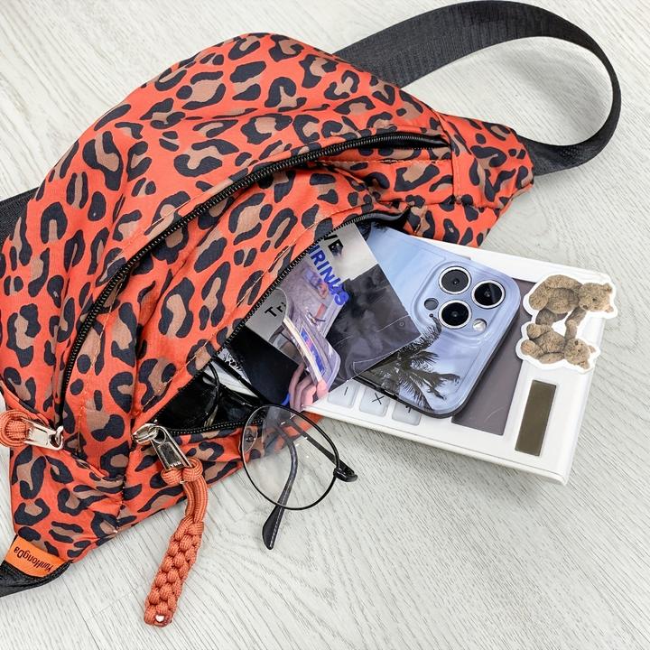Actual product image Only-Bags.Store Mode Leopard Print Chest Bag, vielseitig Kontrast Farbe Casual Waist Pack, multifunktionale