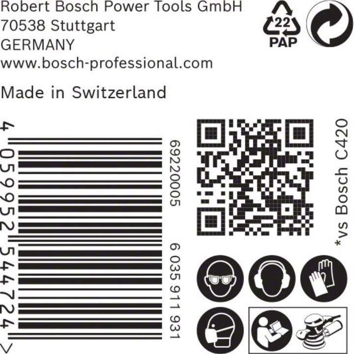 Actual product image Bosch Professional Zubehör EXPERT C470 Sandpaper multi-hole for random orbital sander, 125 mm, G 400, 50 pcs. (400)