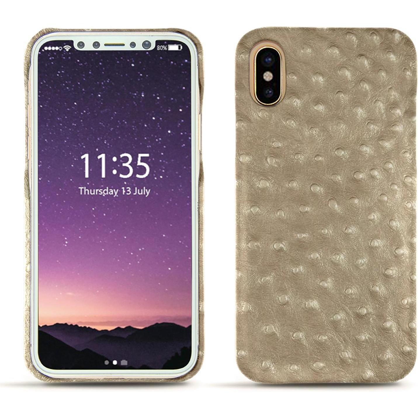 Noreve Lederschutzhülle (Apple iPhone XS), Smartphone Hülle, Beige