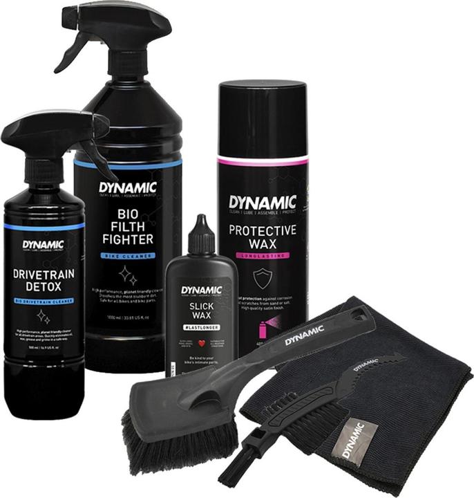 Actual product image Dynamic Bike Care Super 7 (2000 ml, Microfibre cloth, Brush, Bicycle cleaner, Care set, Chain oil)