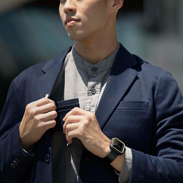 Produktbild Uniq etui Moduo Apple Watch Series 4/5/6/7/8/SE 44/45mm czarny-musztardowy/midnight-mustard