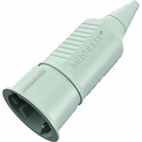 Mennekes, Netzstecker + Netzkupplung, MEN 10752 Schuko-Kupplung grau 16A 2-polig+E 230V