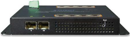 Produktbild Planet PLANETIndustrial 8-Port Gigabit PoE Wall-mount Switch & 2-Port SFP Uplink managed -40/+75C degrees (8 Ports)