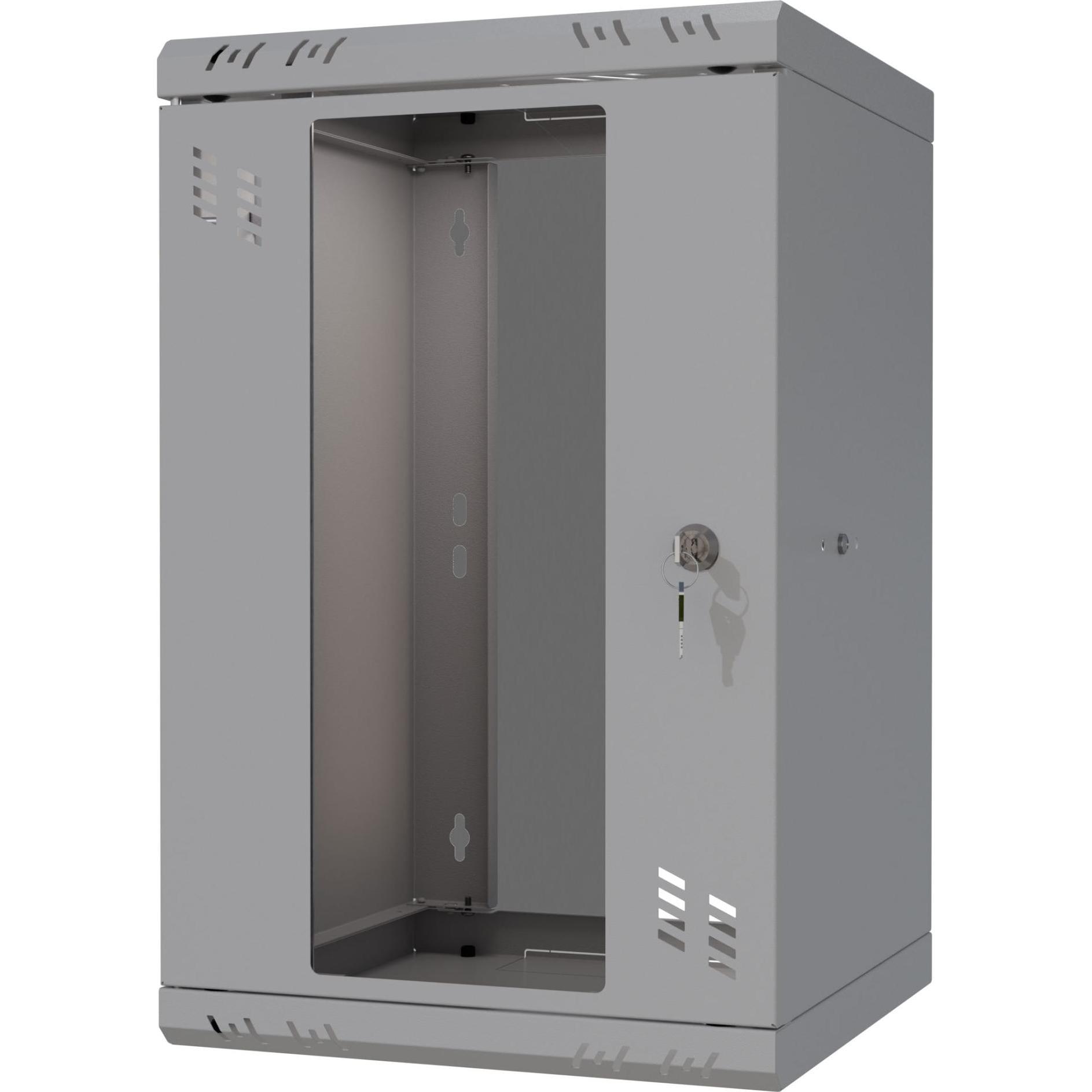 Stalflex Armadio rack 10" 9U, 300 mm, porta in vetro, grigio S-RC10-9U-300GG, Accessori per armadio rack, Grigio