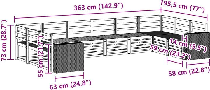 Produktbild vidaXL Outdoor-Sofa