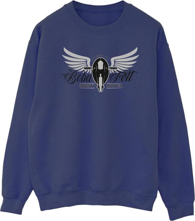 Actual product image Star Wars Mens The Book Of Boba Fett Legend Lives Ship Crest Sweatshirt (XL)