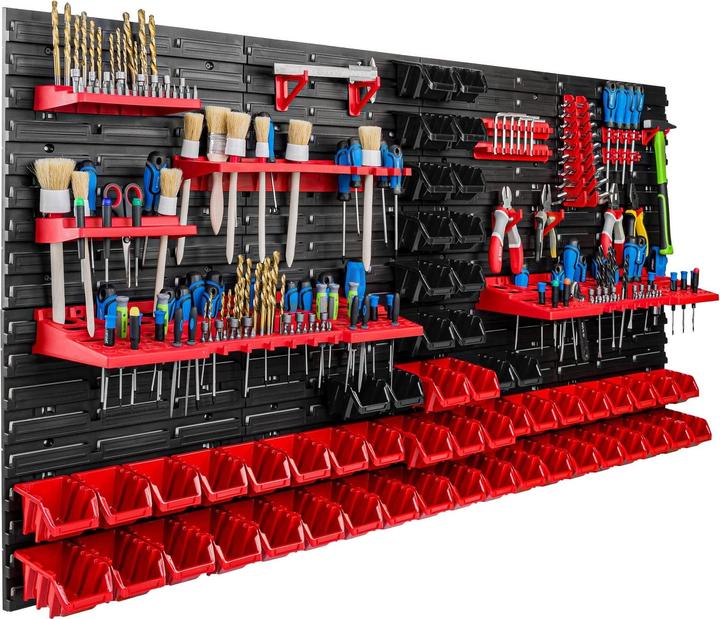 Actual product image SimpleThing Storage system workshop shelf 156 x 78 cm, 56 boxes