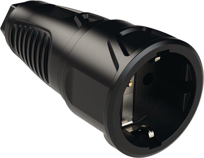 Produktbild HP Autozubehör Schutzkontaktkupplung 10-/16 A 250 V schwarz IP20 Vollgummi