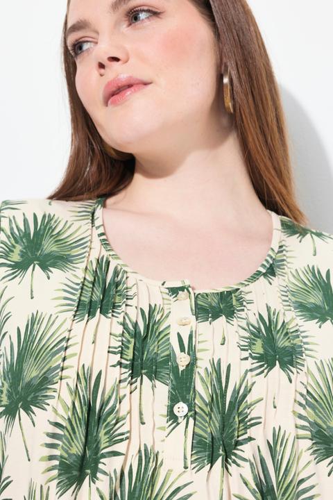 Actual product image Ulla Popken Eco Cotton Palm Leaf Short Sleeve Tee (50, 52)