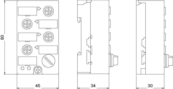 Produktbild Siemens AS-I MOD,K45,4IN,200MA,PNP,ELECTRONIC