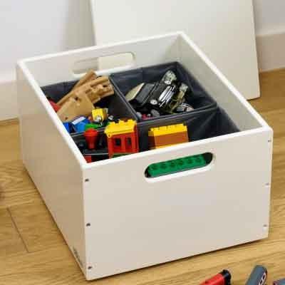 Actual product image Tidy Books Toy Box with Lid & Cream