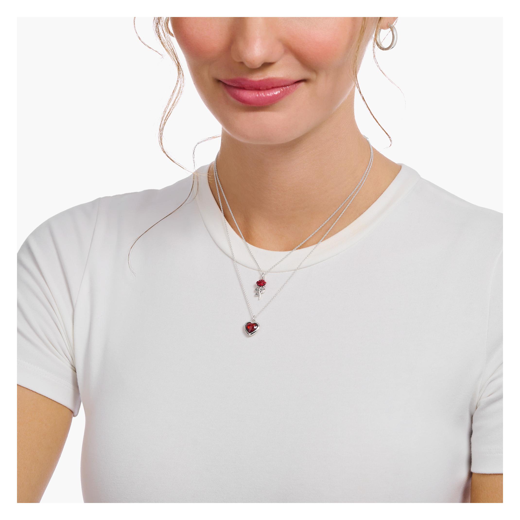THOMAS SABO , Collana Da Donna Con Anello A Forma Di Cuore, In Argento Sterling 925 Lunghezza 38 45 Cm Ke2064 051 14 L45v