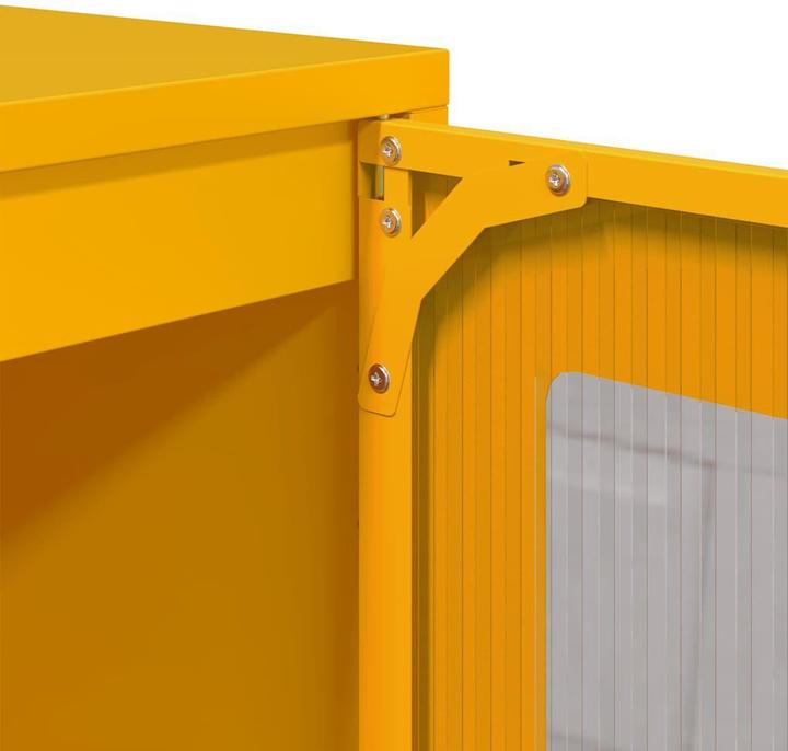 Actual product image vidaXL Sideboard mustard yellow 100.5x39x107 cm Cold-rolled steel chest of drawers Cabinet (100.5 x 39 x 107 cm)