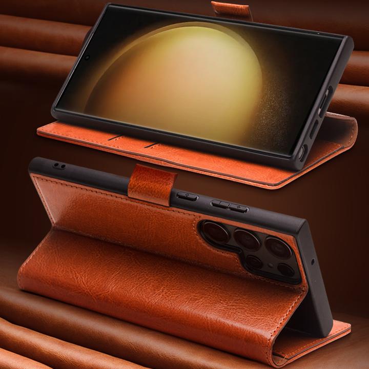 Produktbild QiAlino Hülle Flip mit magnetischem Verschluss (Samsung Galaxy S25 Ultra)