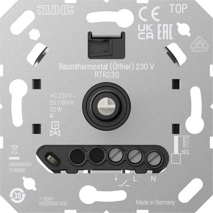 Actual product image JUNG RTR230 Room thermostat (NC contact) 230 V