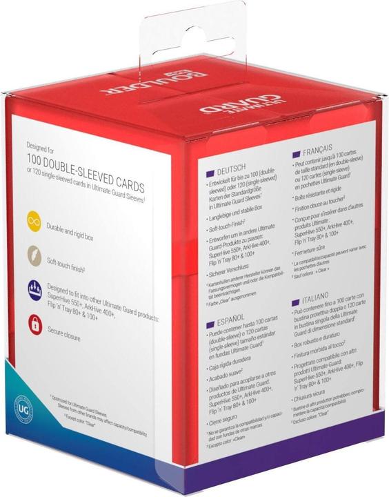 Produktbild Ultimate Guard UGD010693 - Boulder Kartenbox - 100+ Karten, Standardgrösse, rubin