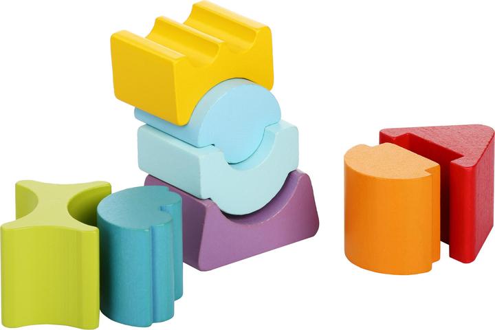 Actual product image Cubika flexible wood stacking tower small red roof