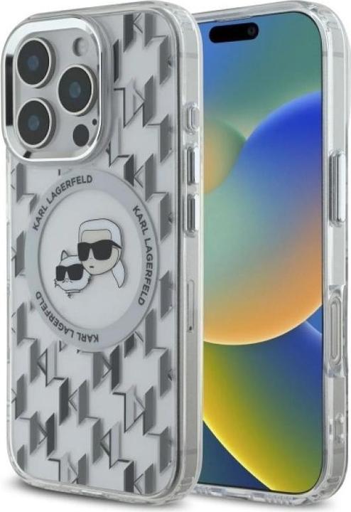 Actual product image Karl Lagerfeld KLHMP16LHMCKMHT iPhone 16 Pro 6.3" przezroczysty/transparent IML Monogram Karl&Choupe (Apple iPhone 16 Pro)