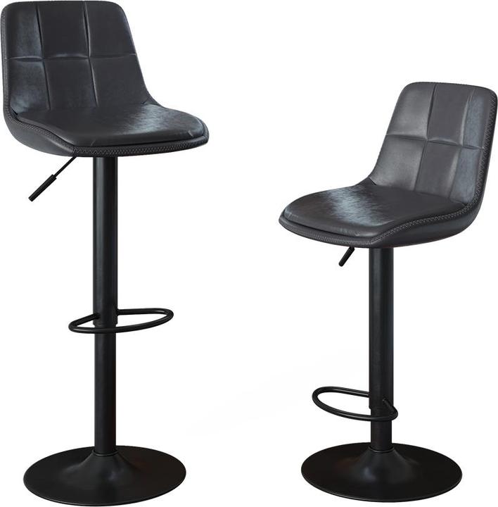 Produktbild Vicco Barhocker 2er Set Sena, Grau/Schwarz, 38.5 x 86 cm