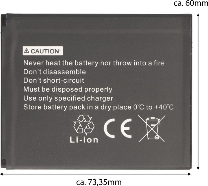 Actual product image XCell Li-Ion Akku passend für Cubot S208, JLY15050100001 Alta Calidad B10, 1800mAh 3.7V für Smartphone