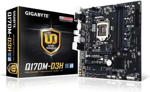 Produktbild Gigabyte Ga-Q170m-D3h, Matx, Lga1151 (LGA 1151, Intel Q170 Express, mATX)