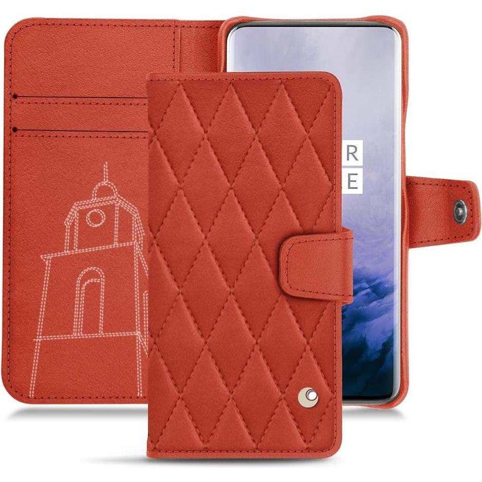 Noreve Lederschutzhülle Wallet (OnePlus 7 Pro), Smartphone Hülle, Orange