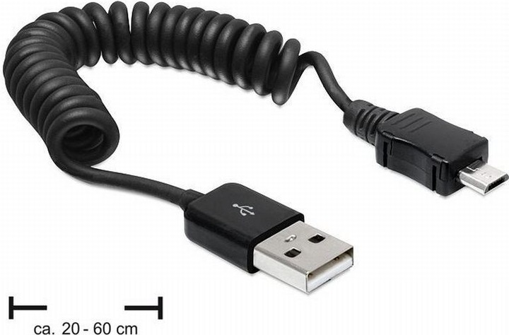 Delock USB 2.0 spiral cable (0.20 m, USB 2.0)