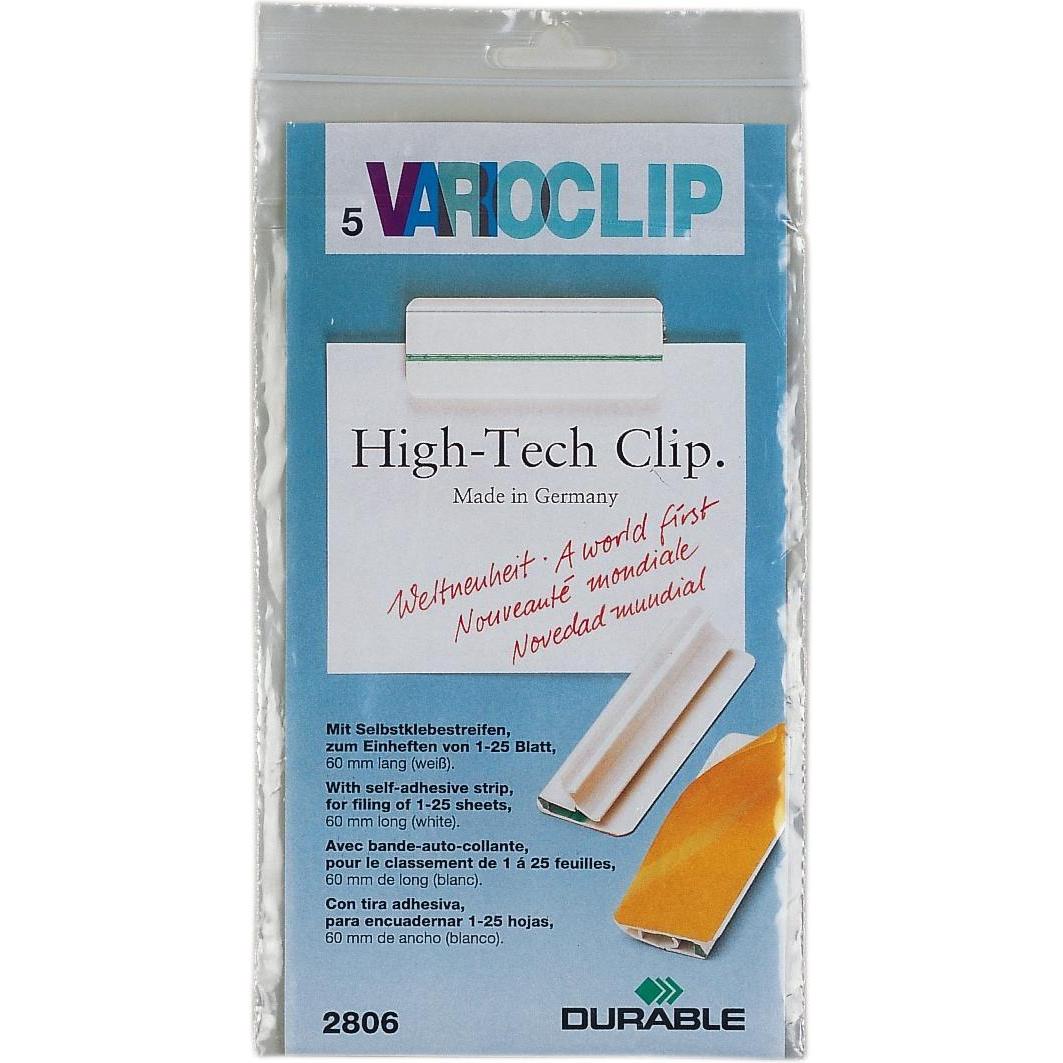 Durable, Büroklammer, VARIOCLIP adh„siv, weiáer Clip mit grnen Streifen (1 x)