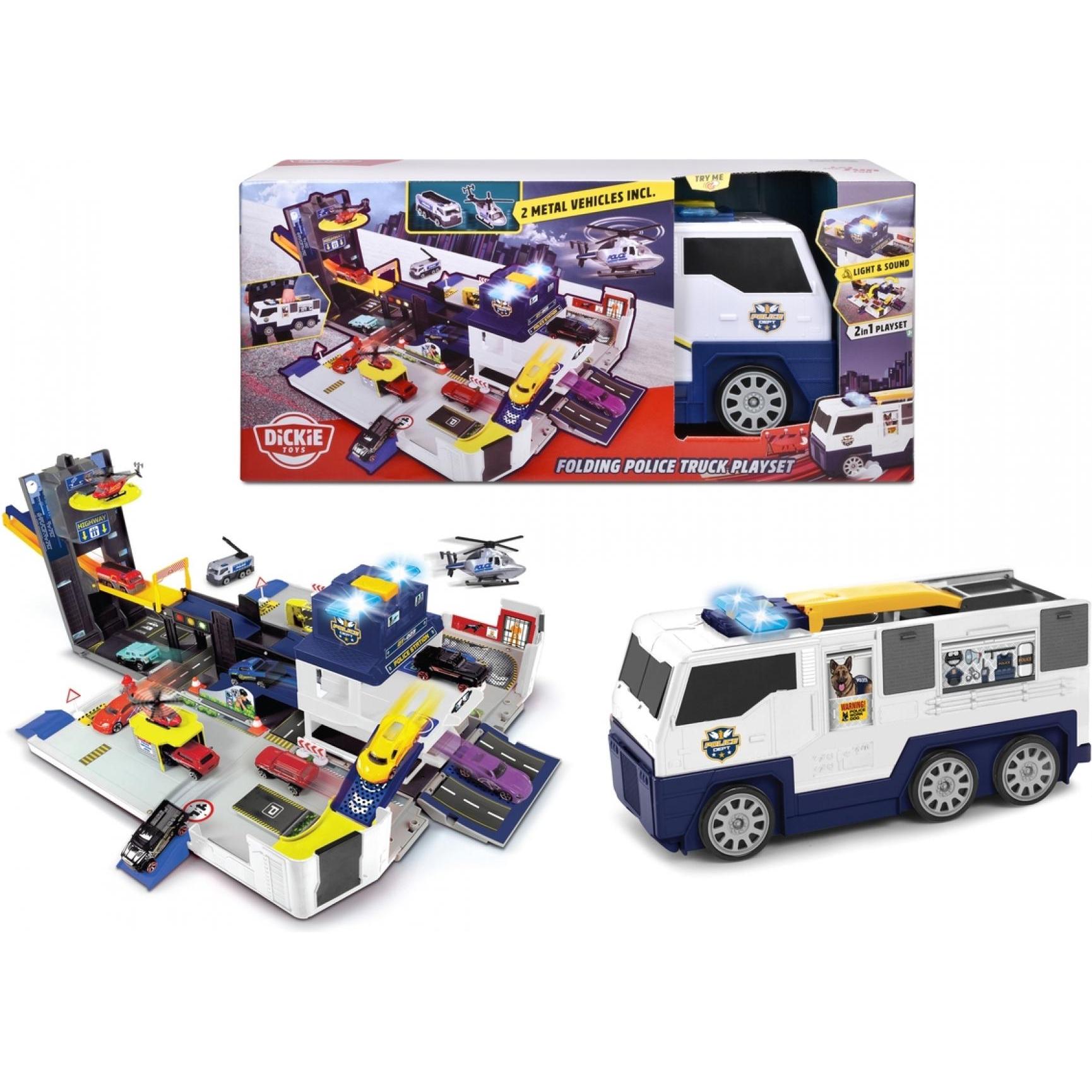 Dickie Folding Police Truck Playset