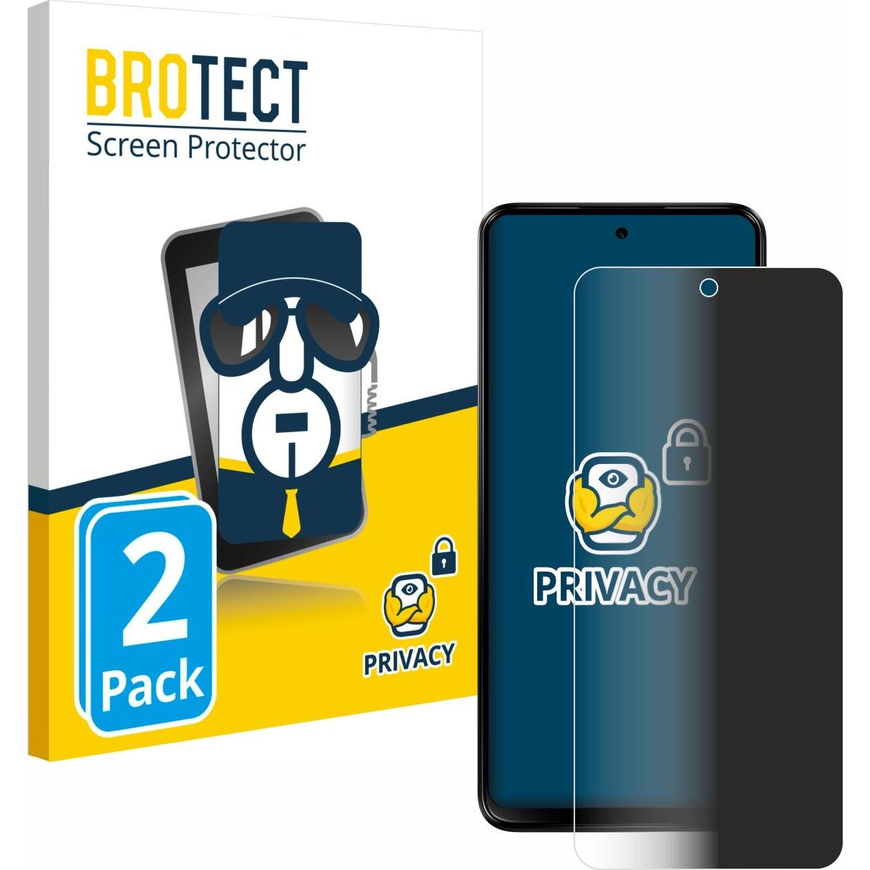 BROTECT Sichtschutzfolie Anti-Spy Privacy Folie Blaulicht-Schutz (2 Stück, Motorola Moto G23), Smartphone Schutzfolie, B...