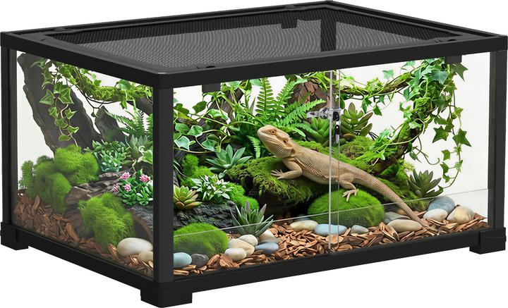 Actual product image PawHut Terrarium Glas, Kunststoff Schwarz