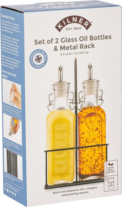 Image du produit Kilner Bouteilles huile/vinaigre avec support 2x 0.3 l (300 ml)