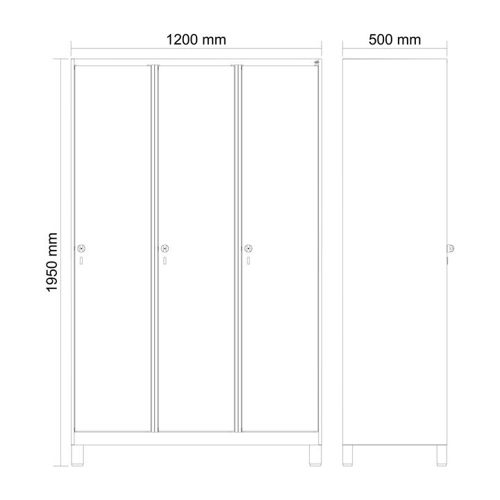 Produktbild C+P Garderobenschrank Classic Plus, Abteilbreite 40 cm, mit Füssen (120 cm, 185 cm)