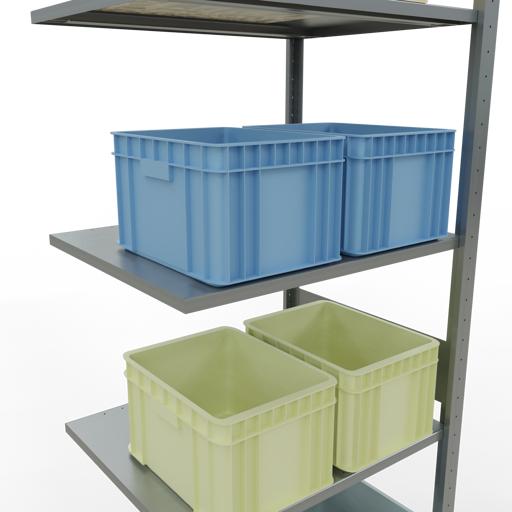 Actual product image Schulte Lagertechnik MULTIplus150 boltless bay system with length ledgers