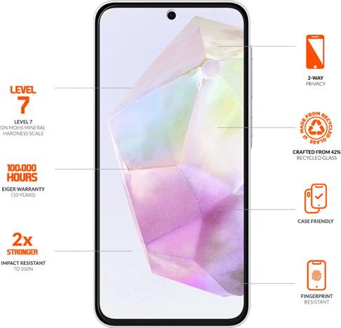 Image du produit Eiger Verre de protection Privacy (1 pcs, Samsung Galaxy A36, Samsung Galaxy A56, Samsung Galaxy S24 FE)