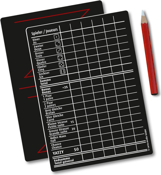 Actual product image Yatzy and Jaseboard with chalk pen