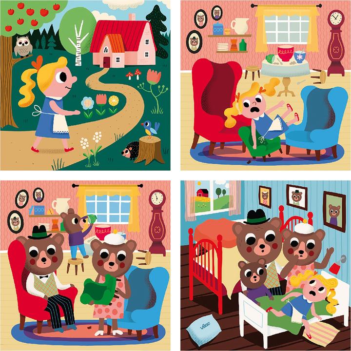Vilac Wooden Puzzle 4x9 pcs Goldilocks by Ingela P Arrhenius (7630