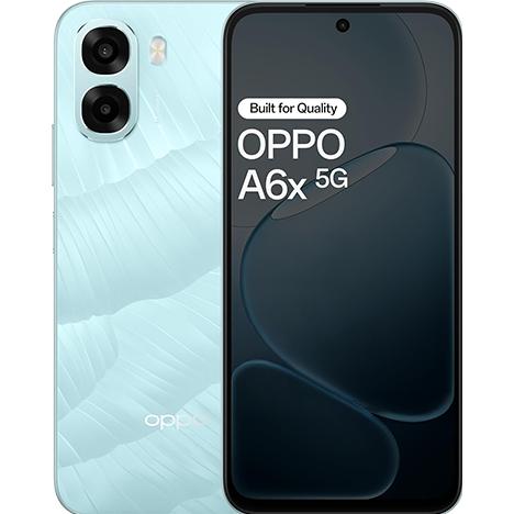 OPPO A6x (128 GB, Ice Blue, 6.75", Dual SIM, 4G), Smartphone, Blau