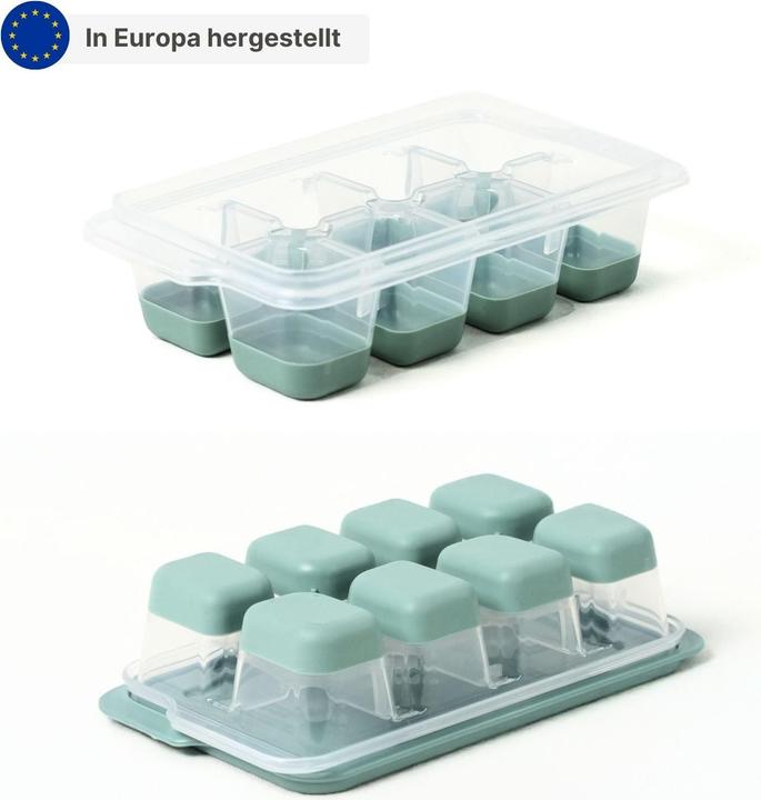 Produktbild B-Home 3er-Set Eiswürfelbehälter mit Deckel Eiswürfelformen Eiswürfelschalen