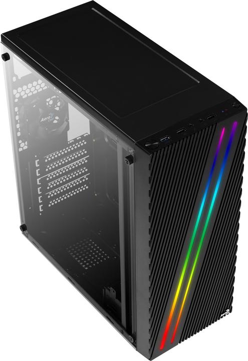 Actual product image AeroCool STREAK RGB Midi-Tower - black Window (ATX, mATX, Mini-ITX)