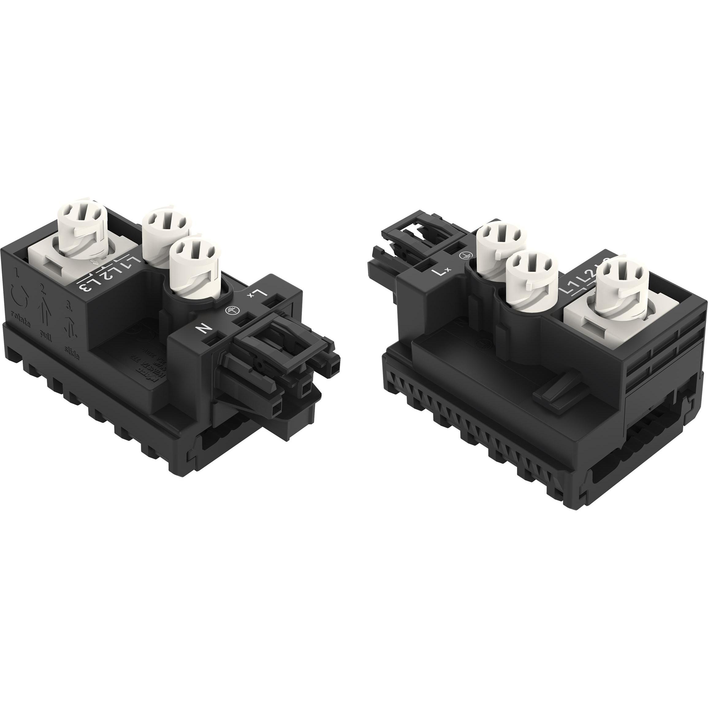 10x Wago Abgriffmodul Rundleitung - Fla, Elektronikkabel + Stecker, Schwarz