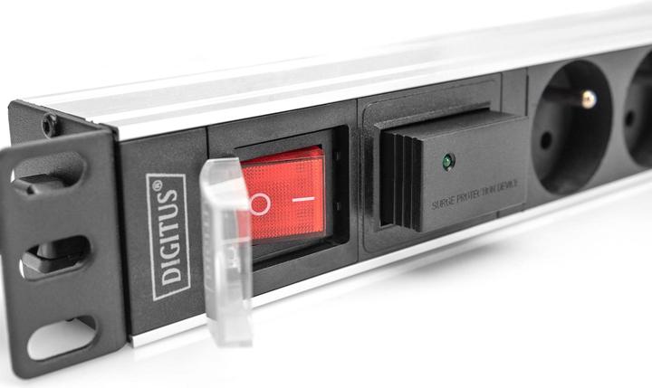 Actual product image Digitus Socket strip with aluminum profile and switch, 7-way CEE 7/5 sockets, 2 m cable with surge protectio (7x, CEE 7/5, 2 m)