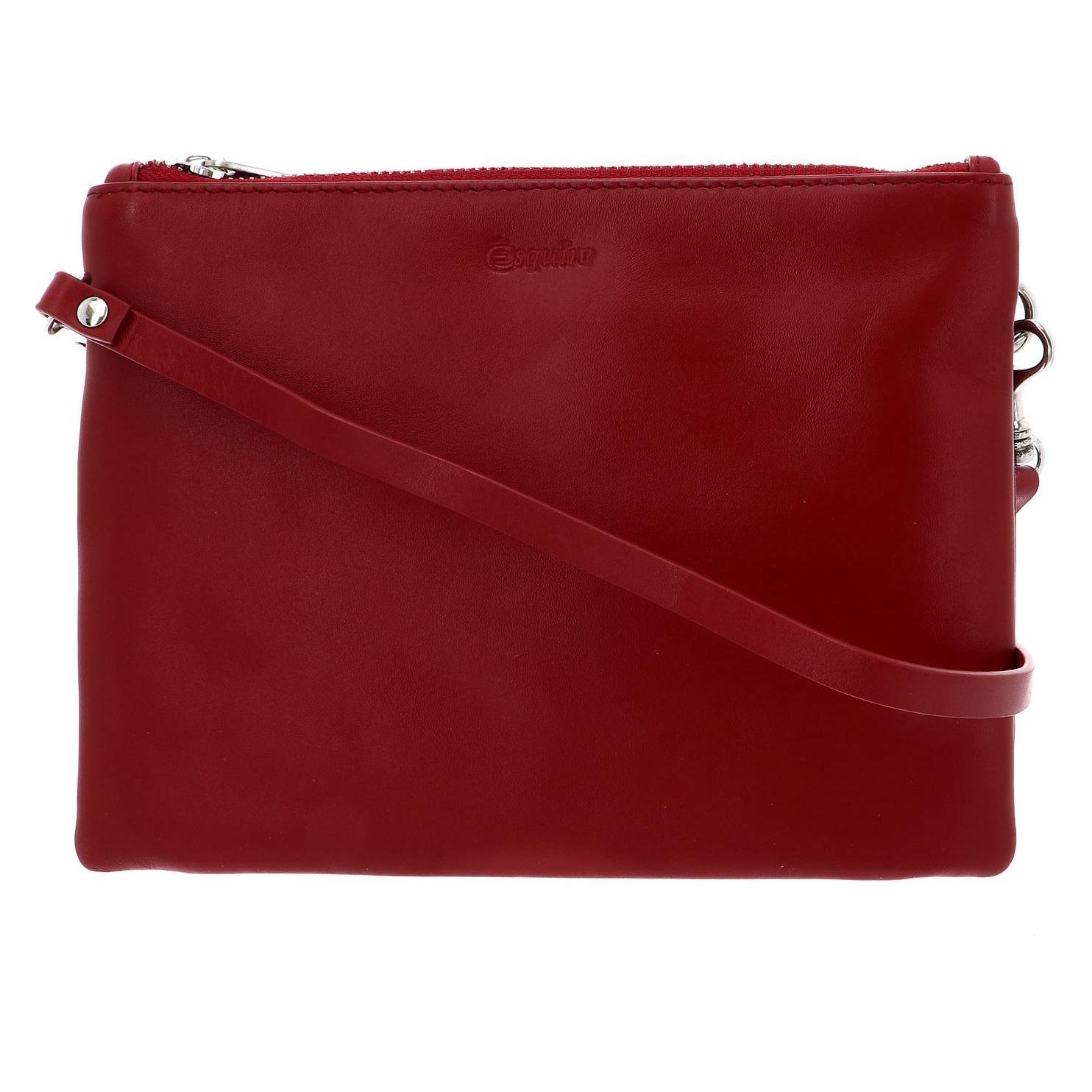 Esquire, Damen, Handtasche, Silk Small Double Zip Crossbody Bag, Rot